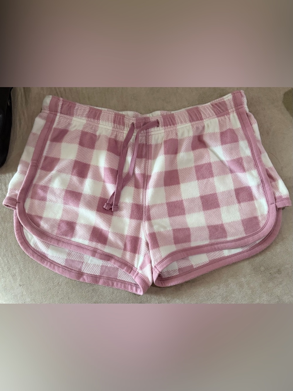 Aeropostale Pink and White Gingham Sleep Shorts